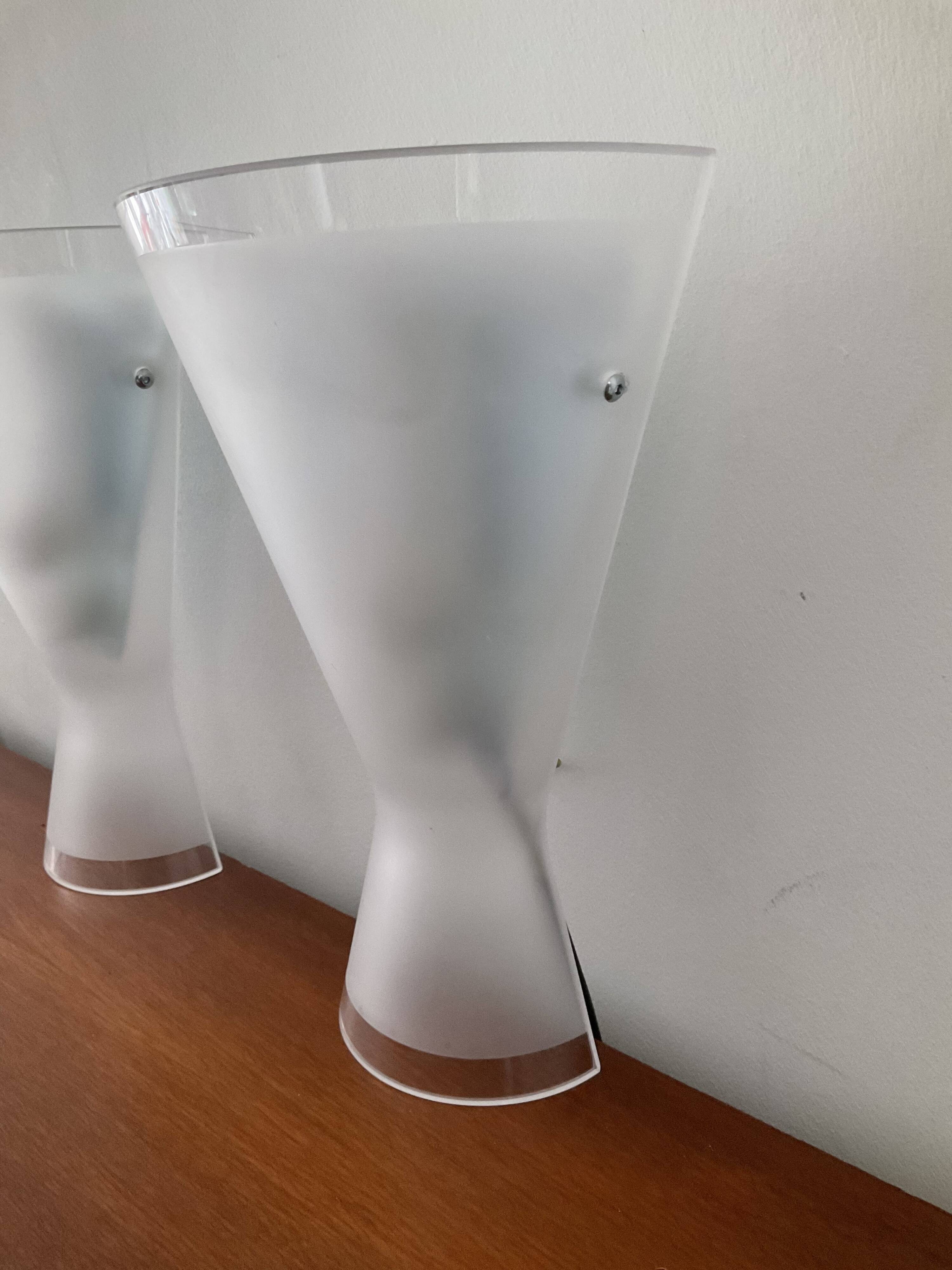Pair of wall lamps by Lucio De Majo in De Murano glass