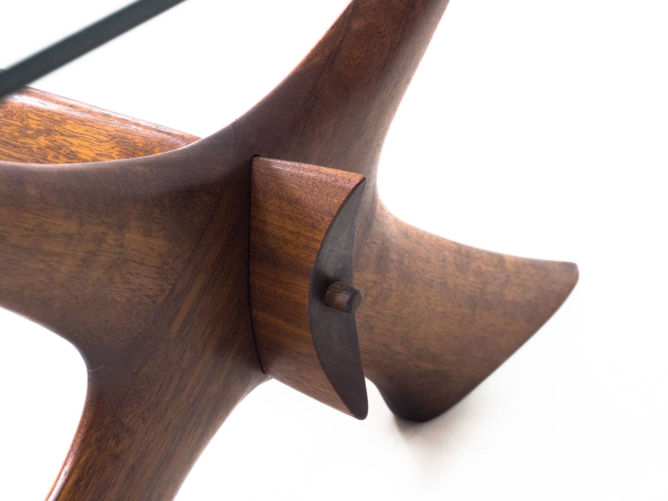 Örebro Glas ‘Condor’ walnut & glass coffee table by Fredrik Schriever-Abeln