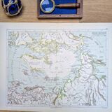 The Arctic region, period map, 1887, Authentic.