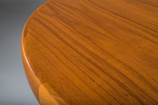 Table à manger ronde en teck vintage, années 1960