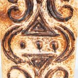 Vintage vase W-Germany, 1960s, thick lava vase with flowers.