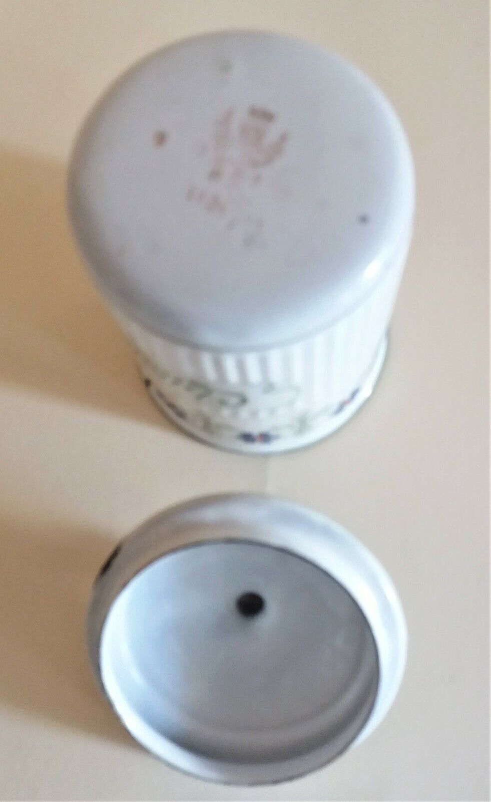 BB enameled sheet spice box pot with blueberry frieze chicory