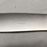 set of 12 silver metal table knives from Christofle model "Spatours"
