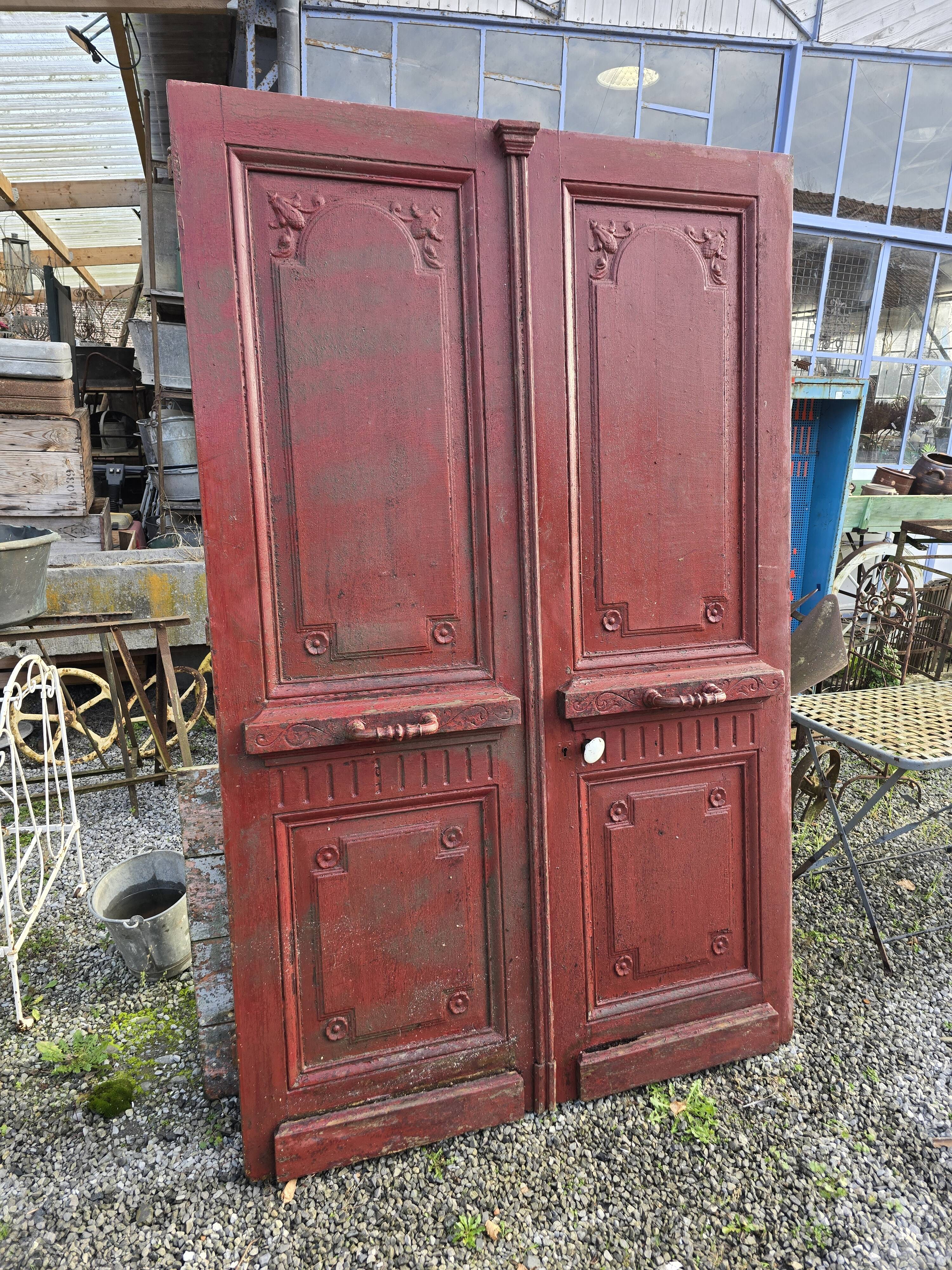Old double oak front door