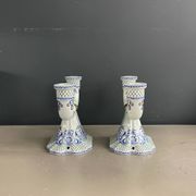 Pair of Gien earthenware candlesticks - lamp bases - Ref 1170