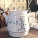 Vintage teapot pattern forget-me-not blue flowers LEC Limoges