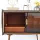 50s dresser, small sideboard wood brass
