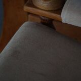 Mid-20th century, pair of armchairs by Henning Kjærnulf, oak and alcantara, 1960s.