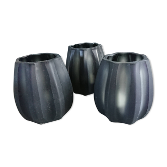 Photophores black frosted glass