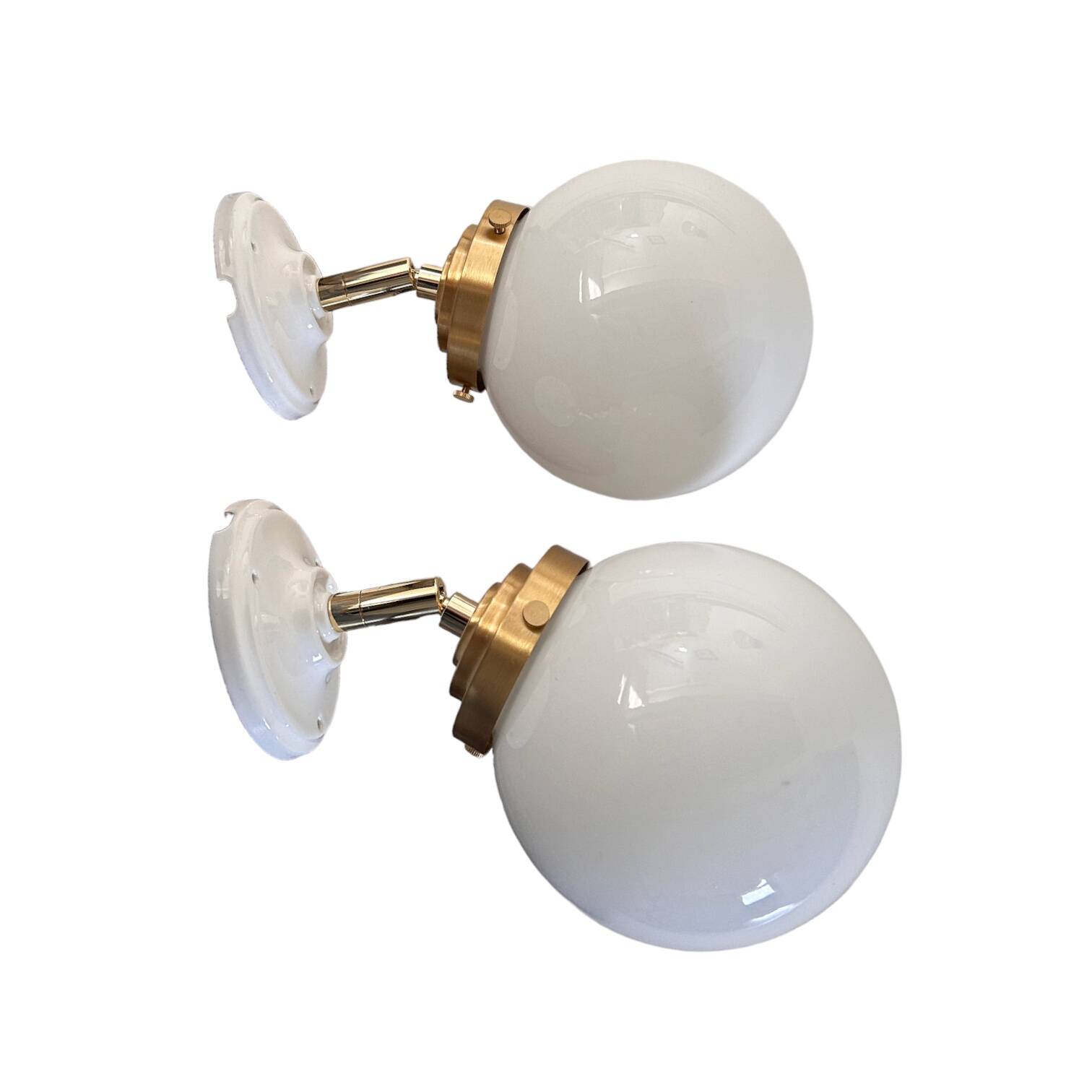 Paire d’appliques murales globes inclinables