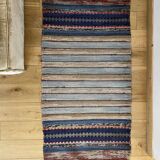 Pair of vintage scandinavian carpet 1960's wool weaves hand  74x142cm