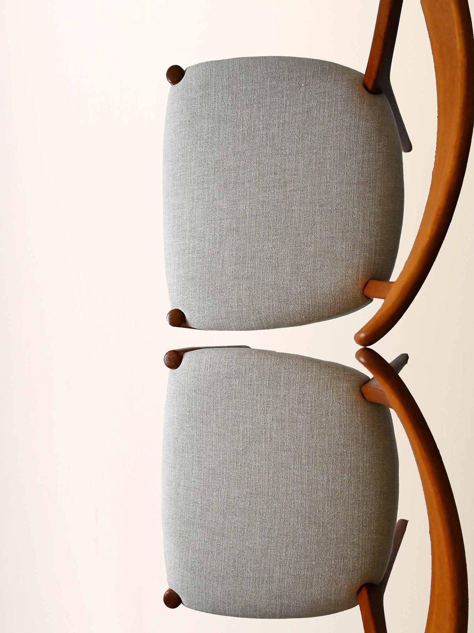 Pair of 1960s Scandinavian Teak Chairs with Curved Back