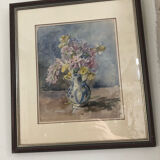 Watercolor bouquet , anonymous XXth
