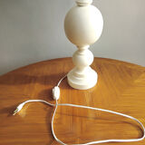 White turned wooden lamp from the 1970s