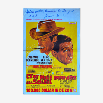 Affiche cinéma originale "Cent Mille Dollars au Soleil" Jean-Paul Belmondo, Lino Ventura