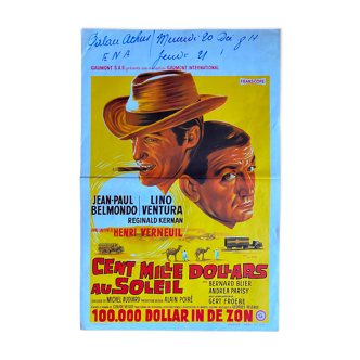 Affiche cinéma originale "Cent Mille Dollars au Soleil" Jean-Paul Belmondo, Lino Ventura