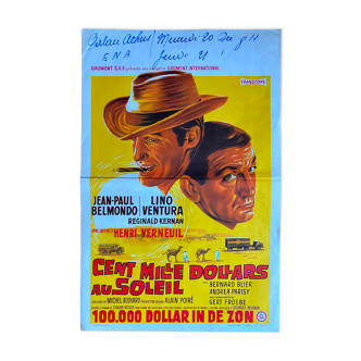 Original movie poster "Cent Mille Dollars au Soleil" Jean-Paul Belmondo, Lino Ventura