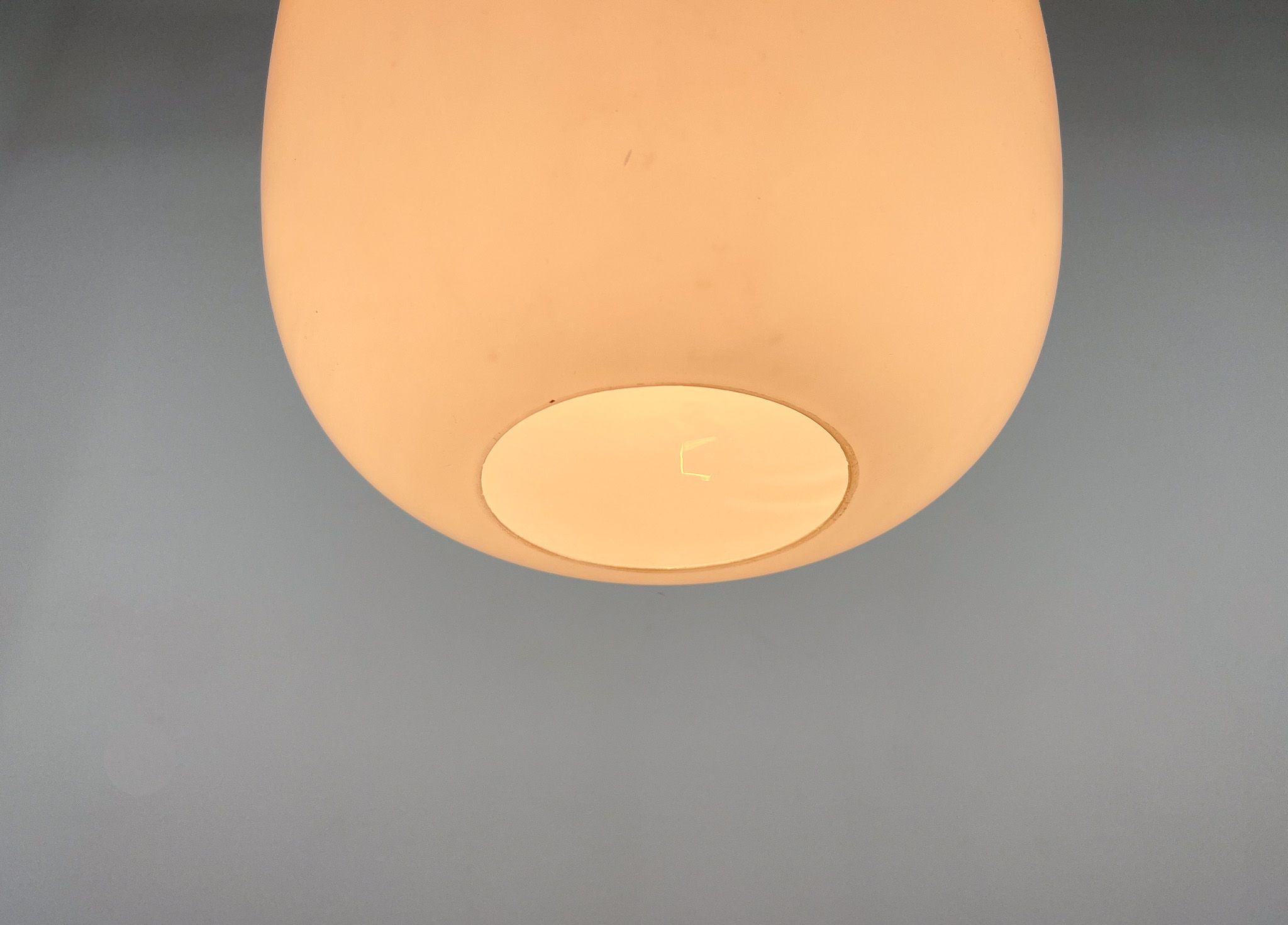 1960s Wood and Glass Pendant Light by ULUV, Czechoslovakia, Marked by Manufacturer