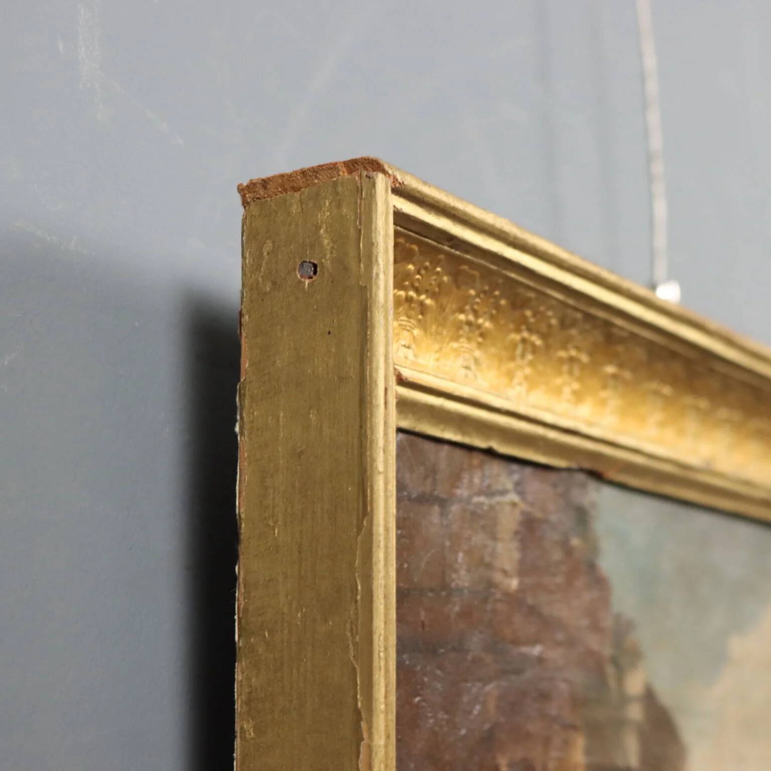 Ancient painting "Architectural Folly" in oil on canvas, 18th century.