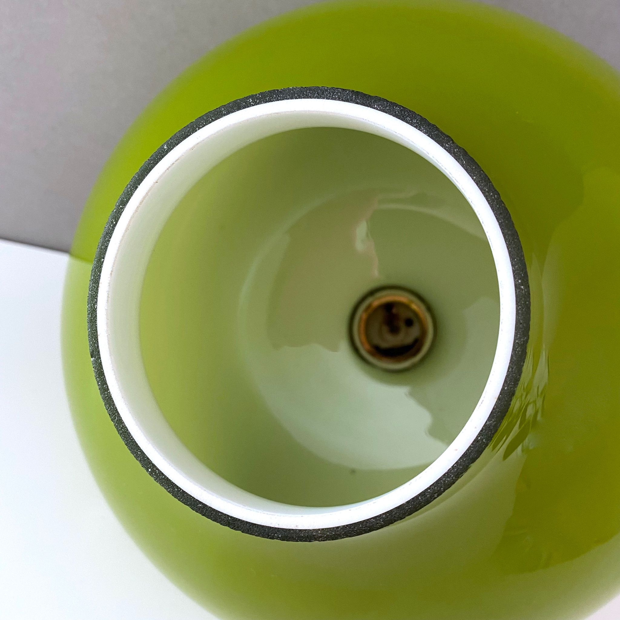 Vintage lamp, green opal glass hanging lamp, mid century interior, scandinavian design, 60's 70's