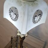 Bronze desk lamp late 19th century 1880 with opaline 48x20