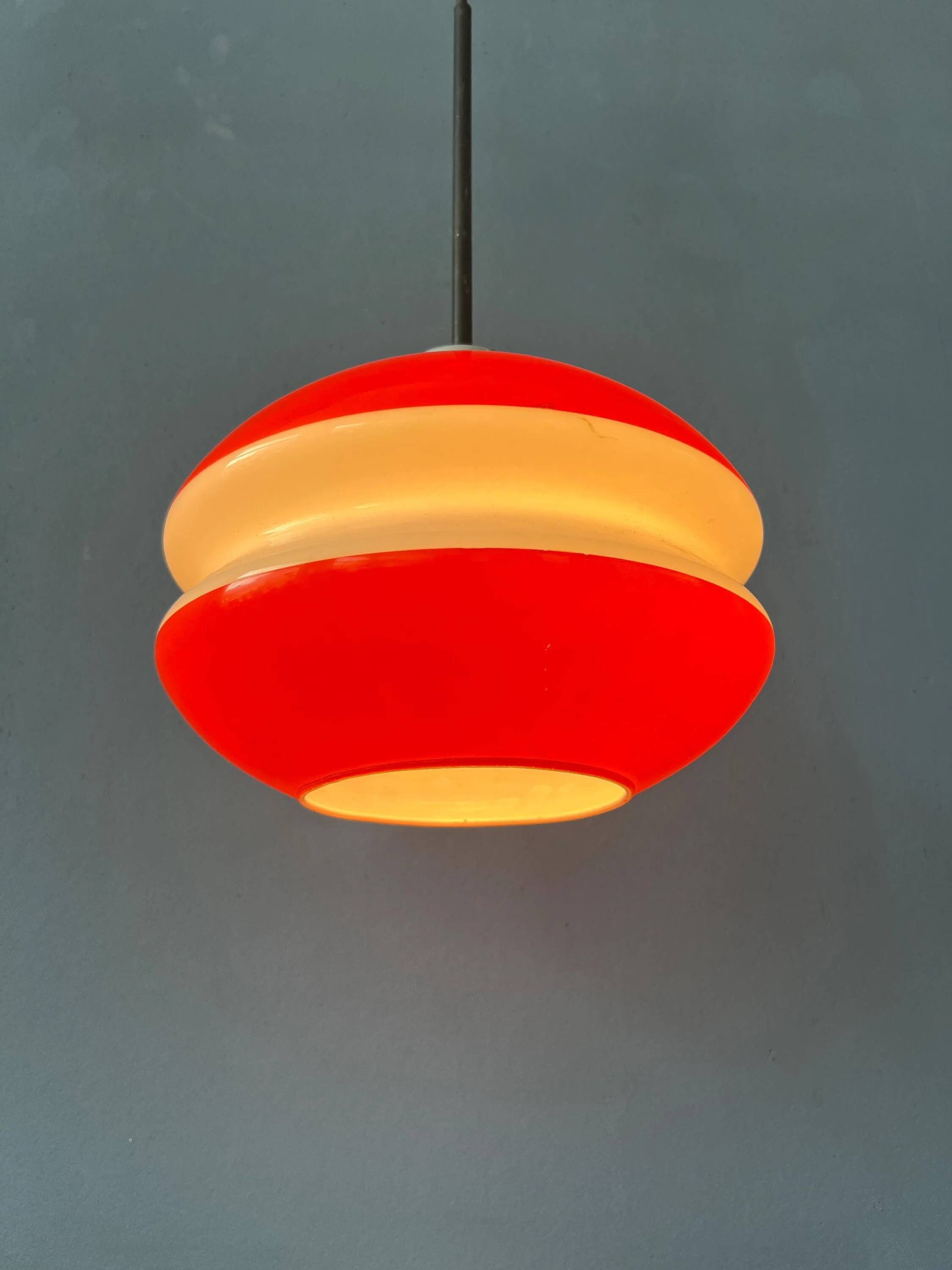 Vintage orange glass pendant light Peill & Putzler