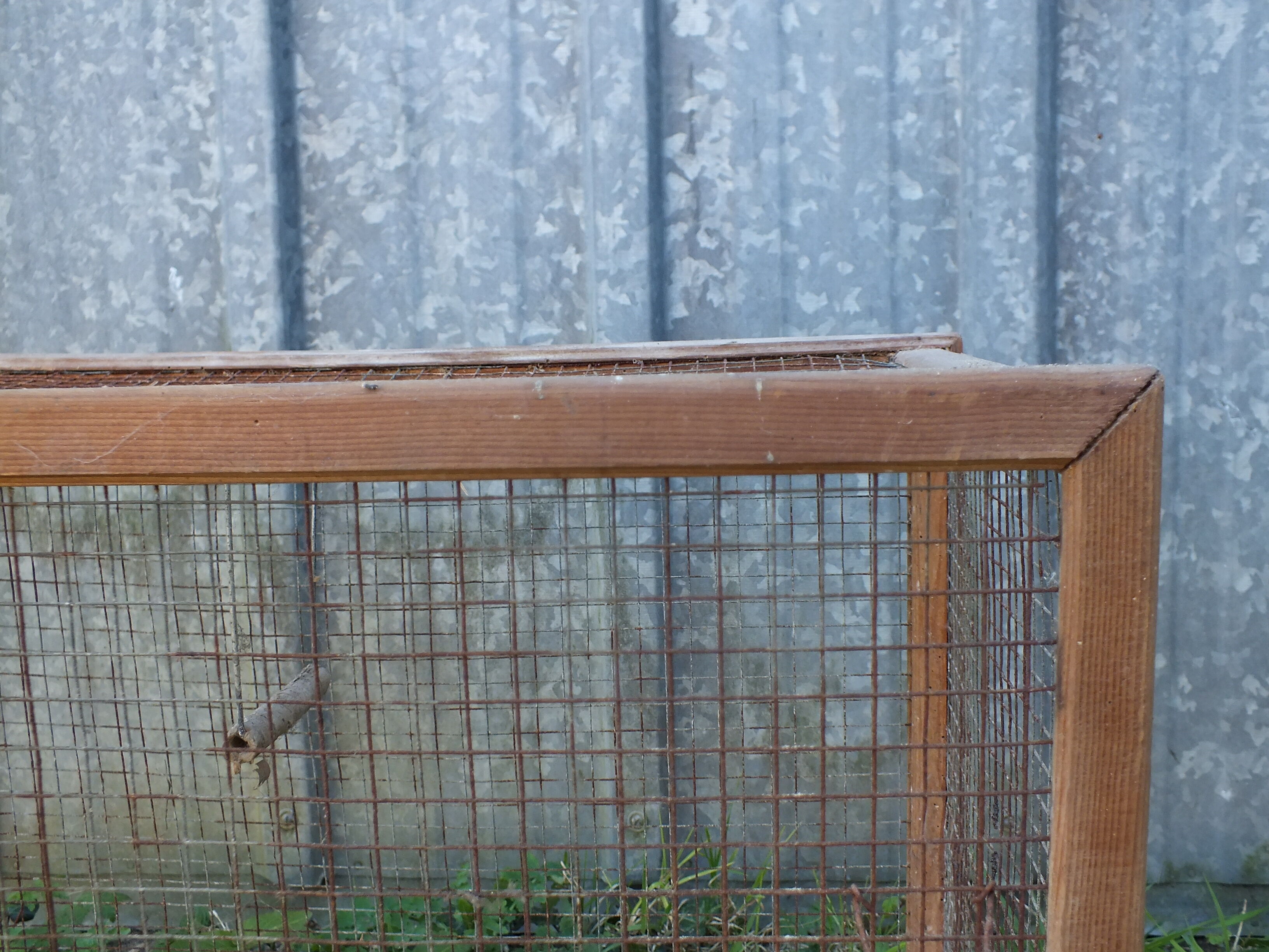 Former wooden and metal bird cage