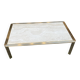 Brass and travertine coffee table