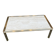 Brass and travertine coffee table