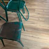 Set of 5 green chairs