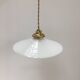 Vintage suspension lamp in white opaline