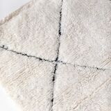 Moroccan Berber carpet blessed ouarain ecru with black diamonds engraved 148x108cm