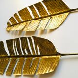 Set of 2 brass feathers