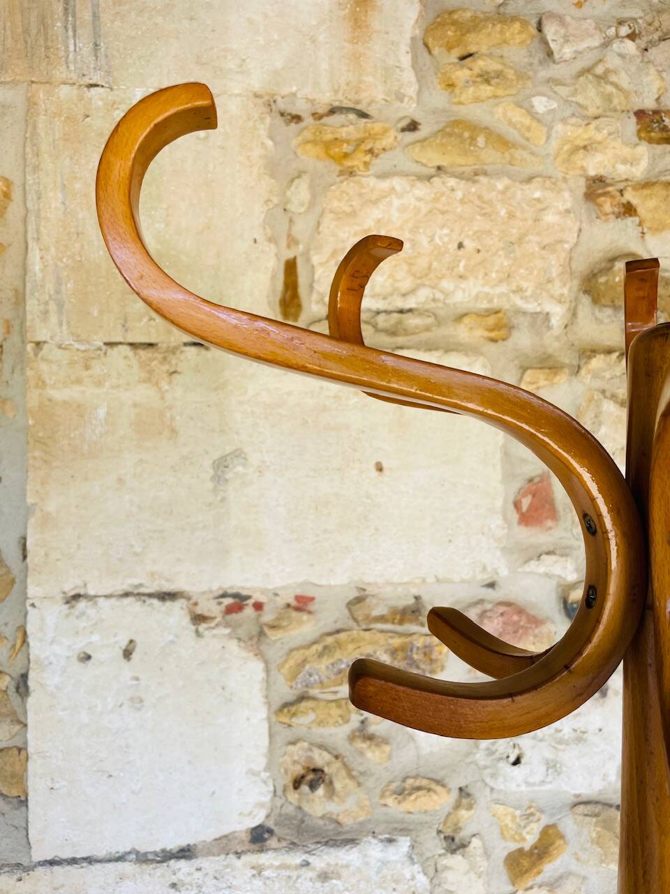 Vintage coat rack on legs by Baumann, circa 60s.