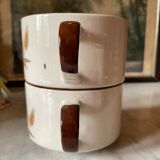 Vintage stoneware lunch cups