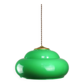 Vintage Green Italian Pool Table Lamp in Brass and Plastic