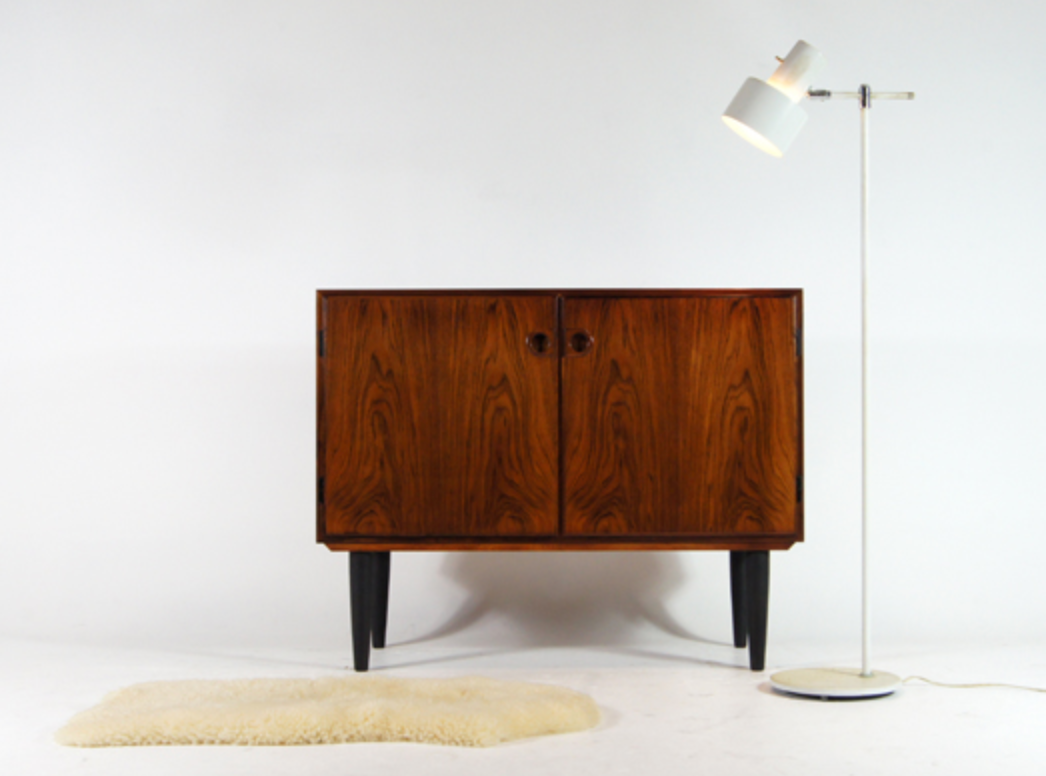 Vintage Danish retro hi-fi furniture in rosewood