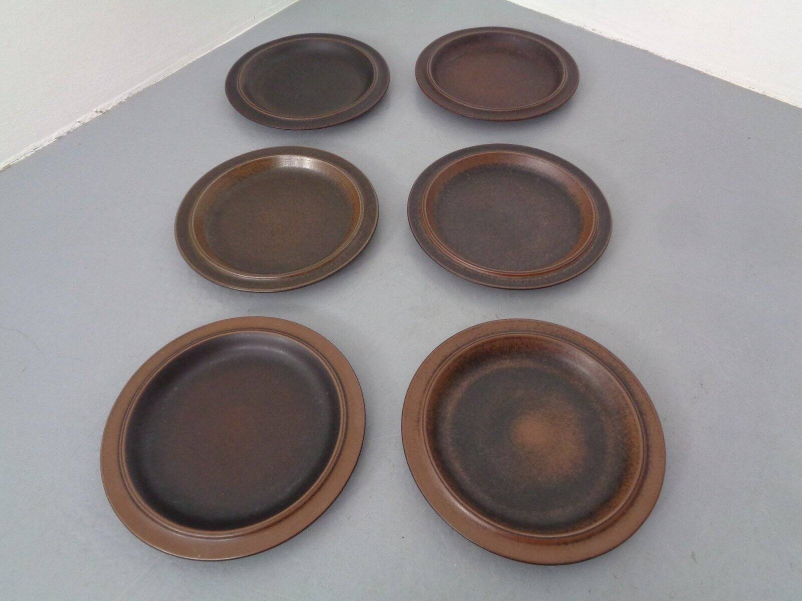 Large Russian Plates by Ulla Procope for Arabia, Set of 6, Finland, 1960s, Set of 6