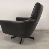 Fauteuil pivotant skaï vintage