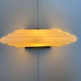 Vintage Murano opal glass corner wall lamp, by Vetri Italy 1970