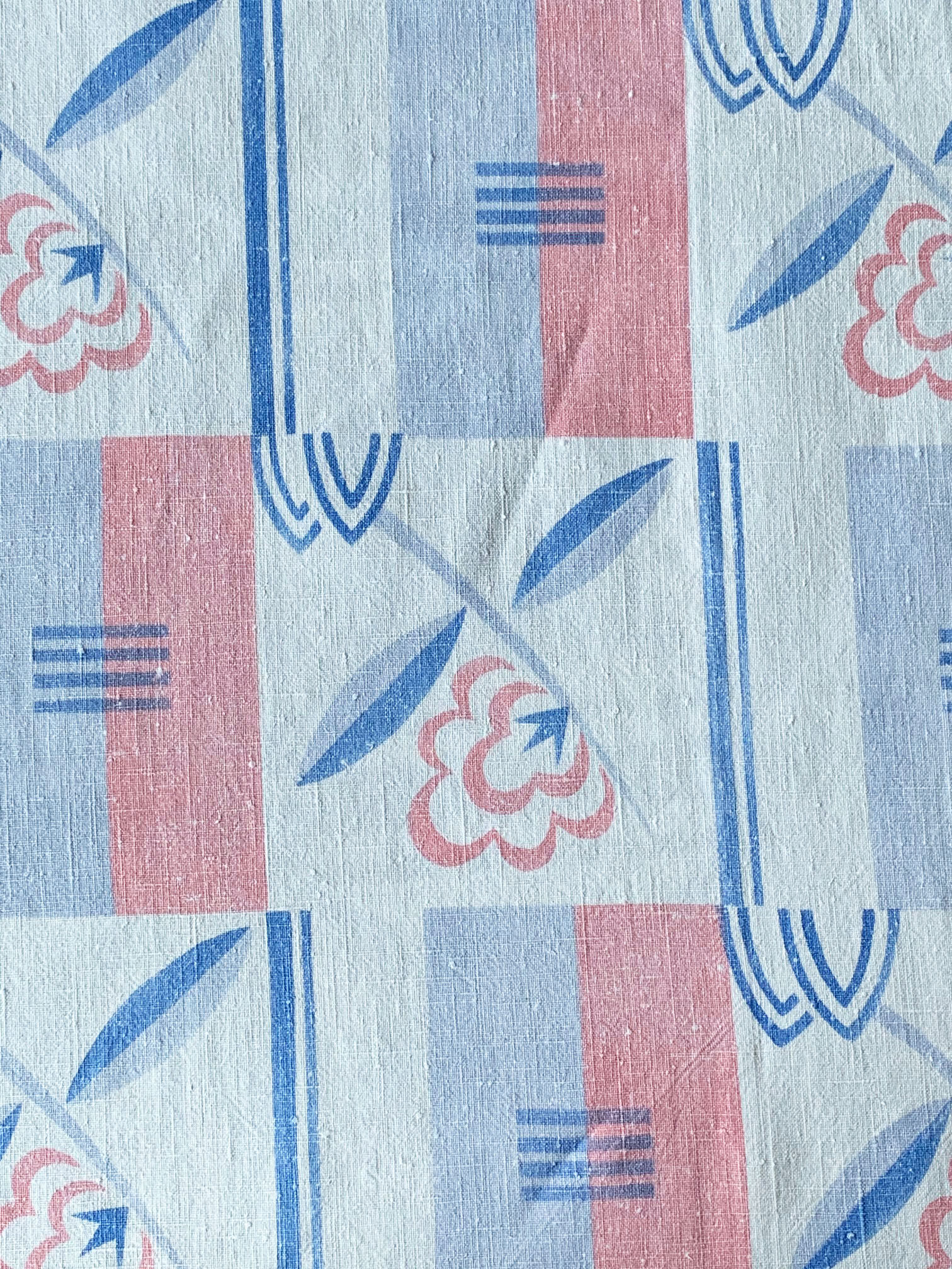 Art deco pattern linen tablecloth