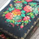 Coffret en bois laqué fleuri