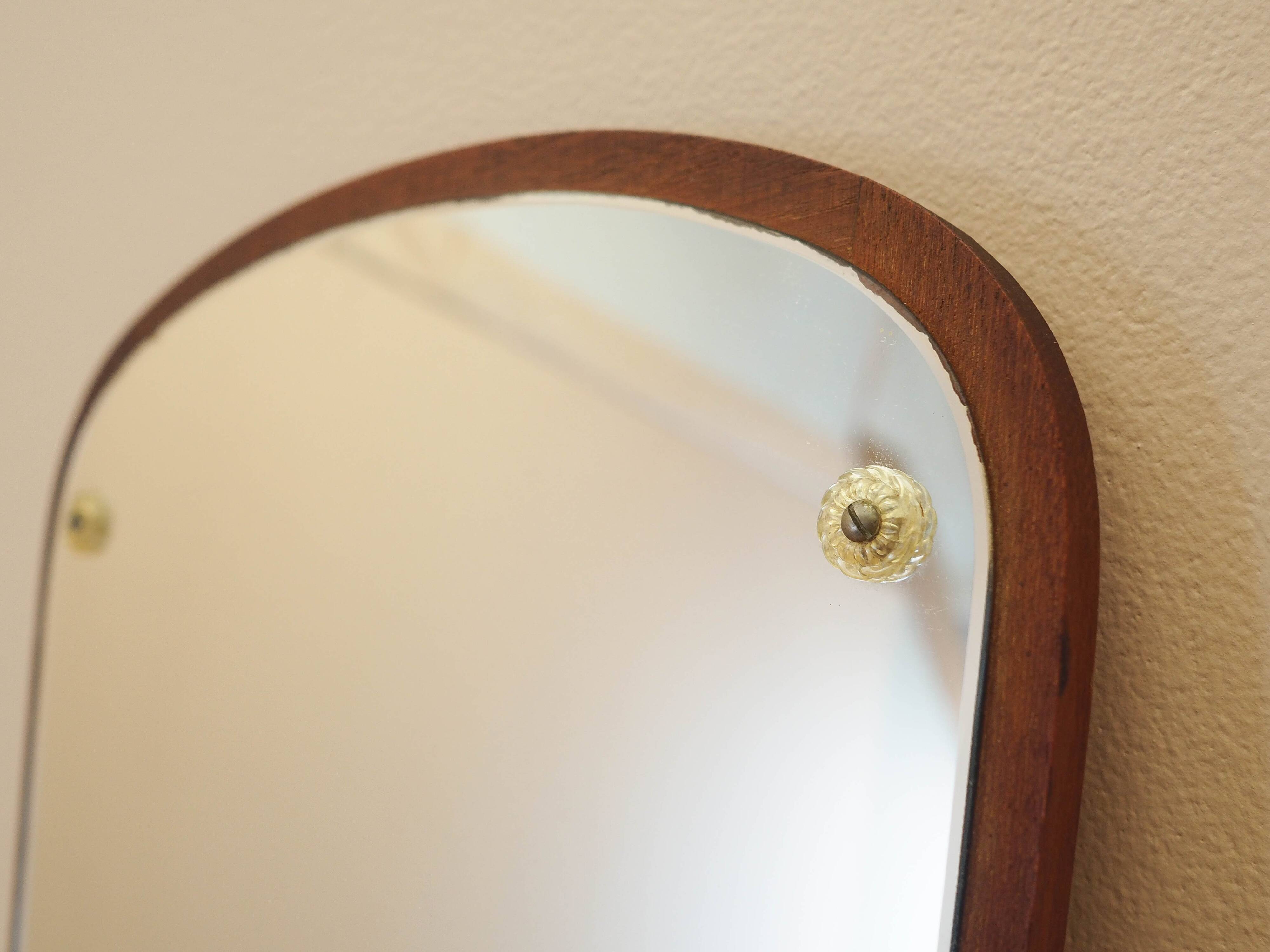 Mirror in a wooden frame, Danish design, 1980s, made in Denmark
