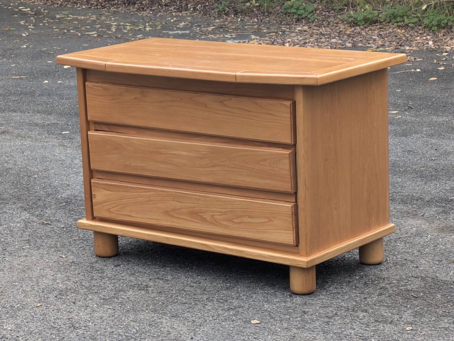 Brutalist chest of drawers in vintage elm 1980
