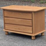 Brutalist chest of drawers in vintage elm 1980