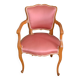 Fauteuil cabriolet en merisier et tissu