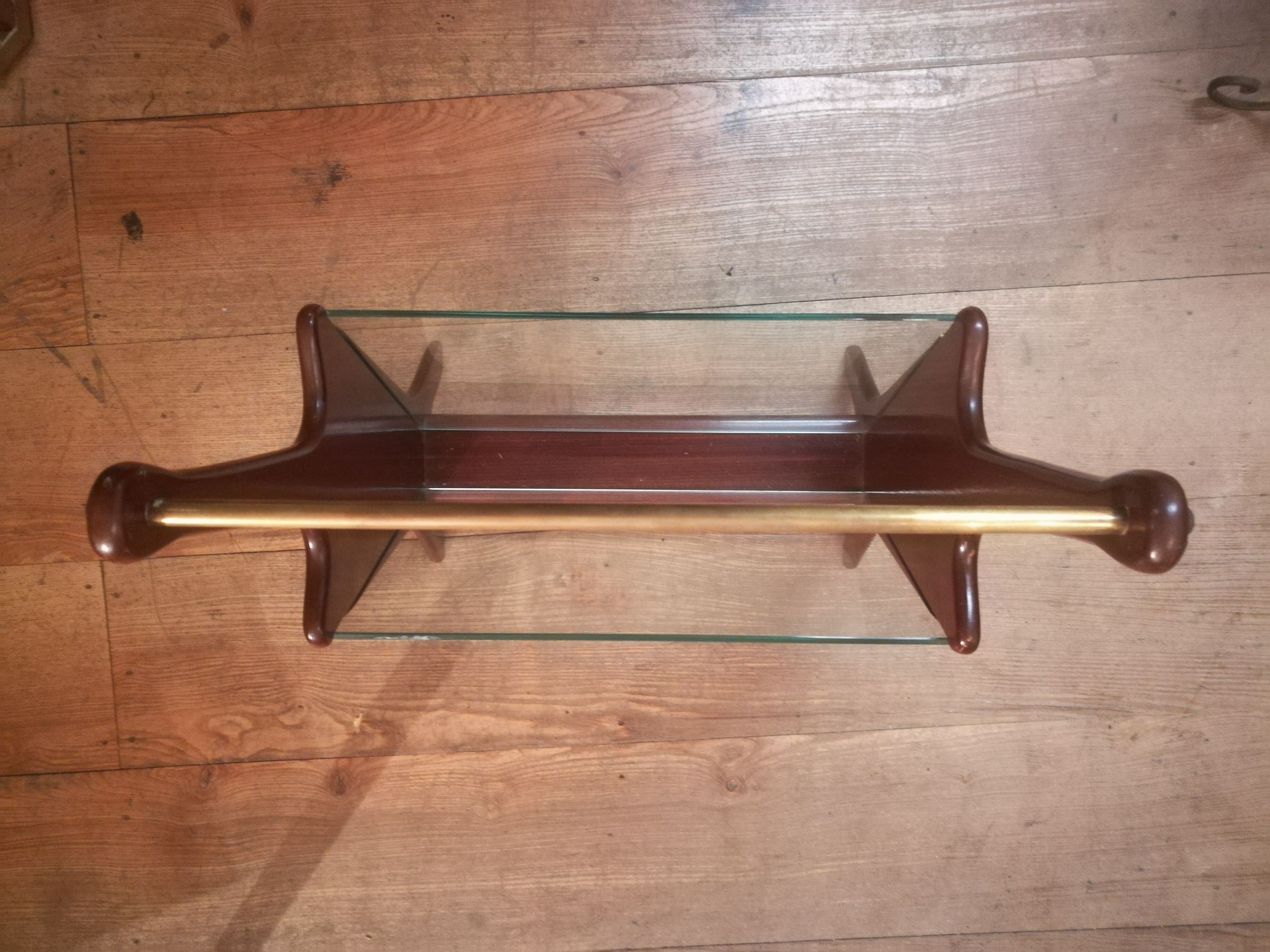 Teak and brass magazine holders