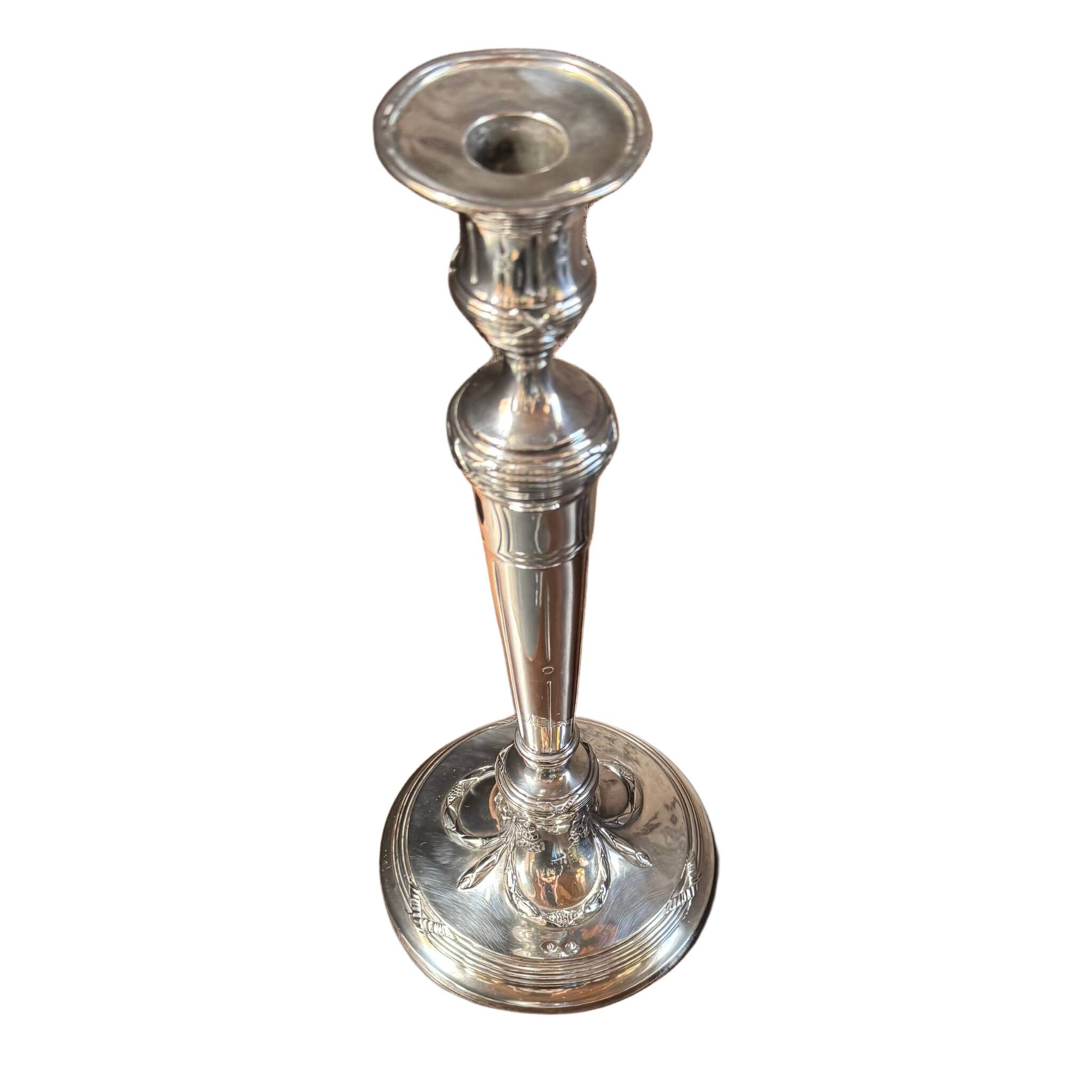 Grand bougeoir en argent massif – France, fin XIXe siècle, style Louis XVI