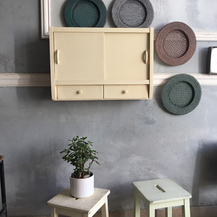 Toilet cupboard sliding wall vintage doors