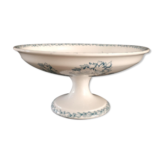 Compotier foot shower in Earthenware k&g Lunéville, dated XlXth century. Carnation décor.